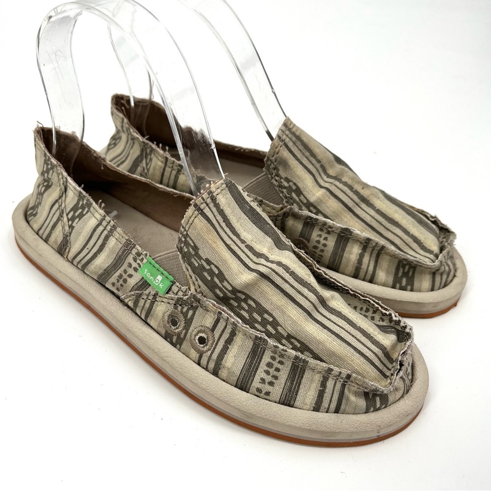 SANUK Donna Keys Ranch Sip On Shoe Comfort Beach Canvas 5 Women Summer Loafer